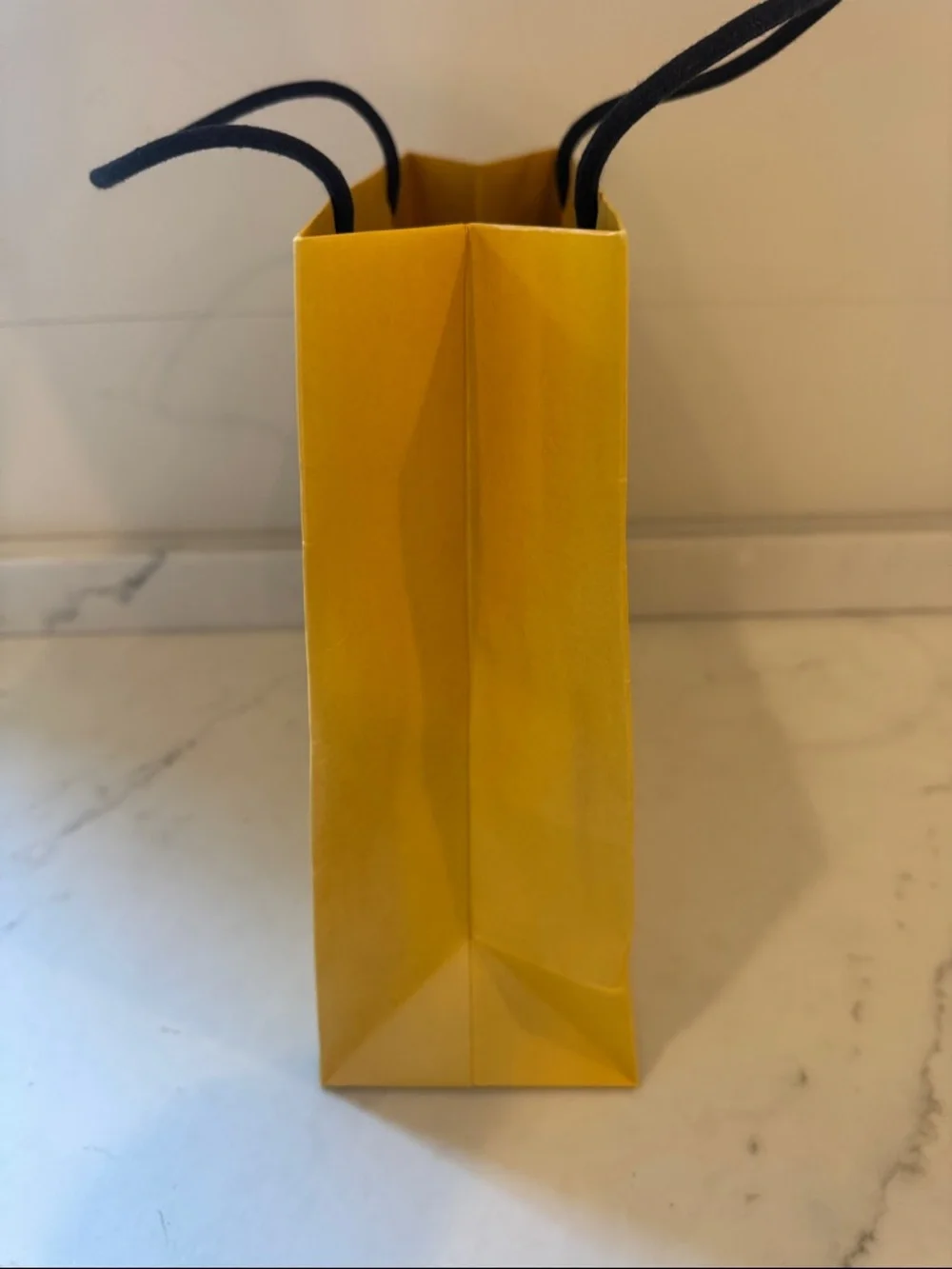 Fendi Yellow Shopping Bag with Black Logo and Handles 10x10x4